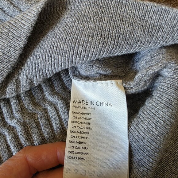 NWT Club Monaco 100% Cashmere Sweater Women’s Small Heather Grey Mock Neck Soft - Picture 5 of 14